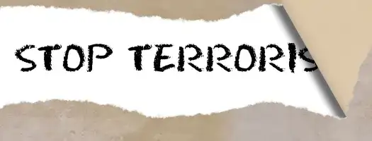 Stop terrorism banner Adobe stock image